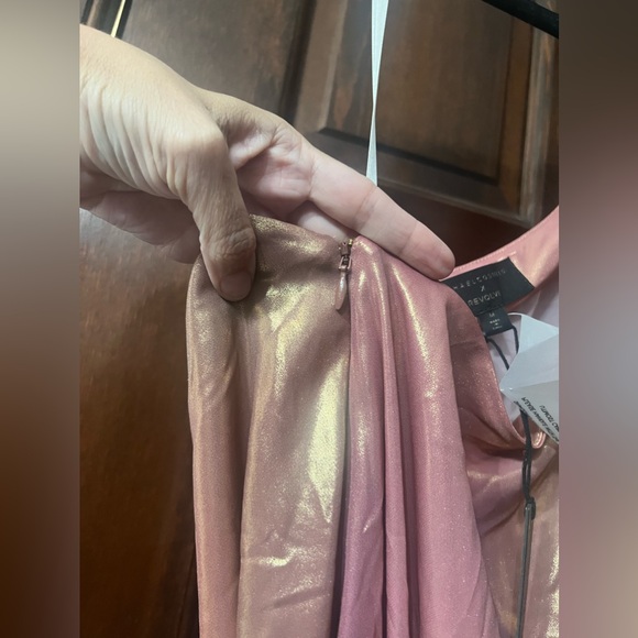 MICHAEL COSTELLO x REVOLVE Vira Mini Dress in Ombre Print Pink One Shoulder - Picture 8 of 9